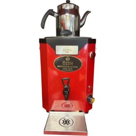 Resim DE12-NOVA Jumbo Çay Makinesi Tek Demlikli Dijital Termostatlı 13LT. Elektrikli Semaver Kırmızı Siyah 