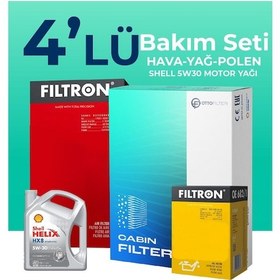 Resim Filtron Kia Rio 1.25 CVVT Shell Motor Yağlı Bakım Seti (2017-2022) 4 Lü 