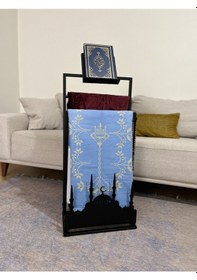 Resim Safa Rahleli Seccade Askısı, Ramazan Dekoru Siyah Siyah 