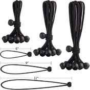 Resim 10 adet Ağır Hizmet Tipi Toplu Bungee Kordları - 15.24cm, 22.86cm, 27.94cm Siyah Kauçuk Bağlama Askıları Kamp, Çadır, Barınak, Gazebo, Kargo, Hortumlar ve Veranda Şemsiyeleri için - Dayanıklı Dış Mekan Bağlama Aksesuarları, Kamp Aksesuarları, Pratik Tasarım, Güçlü Bağlantı 