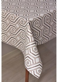 Resim Elyaf Astarlı Silinebilir Pvc Muşamba Masa Örtüsü 1193-2çzgeskitme-kahverengi 