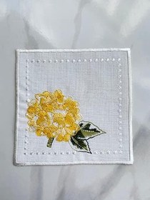 Resim Tekli Çiçek Desenli Kokteyl Peçete (Sarı) 