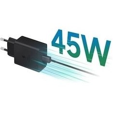 Resim Samsung Uyumlu 45w Type-c Süper Hızlı Şarj Cihazı Siyah Kablosuz 