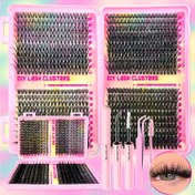 Resim 800 Adet Süper Hacimli Kendinden Yapışkanlı Takma Kirpik Seti, 30D/40D/50D/60D/80D/100D D Kıvrım Doğal Kabarık, Yoğun, Ekstra Kalın, Günlük Kullanıma ve Başlangıç Seviyesine Uygun Karışık Stiller 