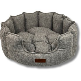 Resim Chelsea Premium Konfor Kedi ve Köpek Yatağı- Yumuşak Dokulu, Yüksek Yan Duvar, Makinede Yıkanabilir (Gri) - L 
