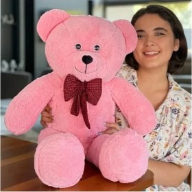 Resim Erdo Ticaret Büyük Boy Peluş Ayıcık, Yumuşak ve Sevimli, Pembe Renk 