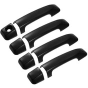 Resim Dashanshop Toyota 2007-2020 Araç Kaput Kolu Kapakları 4 Parça Abs Siyah Dış Kulp Kapağı 