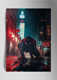 Resim Metal Baskı Parlak Duvar Tablosu - Spiderman Miles Morales Marvel 