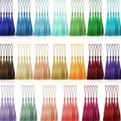 Resim 100 adet Canlı İpeksi Floss Kitap Ayracı Püskülleri, Kordon Halkaları & Çin Düğümleri ile - 12.7 cm Renkli Kumaş Püskülleri Takı Yapımı, DIY El İşleri, Hatıra Eşyaları ve Kitap Ayracı için 