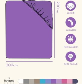 Resim Favora Battal Boy Lastikli Penye Çarşaf - Mor 