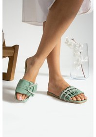 Resim Glenz Kadın Önü Açık Yandan Taşlı Terlik Ts1163 001 