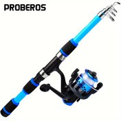 Resim PROBEROS 4.9ft/5.6ft Teleskopik Olta Kamışı, Taşınabilir ve Dayanıklı Cam Elyaf Balıkçılık Çubuğu, Gerçek Uzunluğu 1.7 Metre (5.6ft), Kaliteyi Dikkatlice Kontrol Edin 