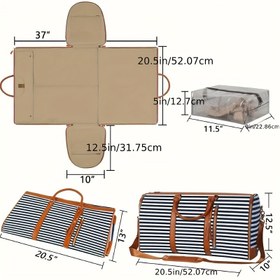 Resim Yazlık seyahat çantası, kadın seyahat çantası, çanta, ayakkabı çantası, çizgili çanta, giyim ve ayakkabı için çanta 