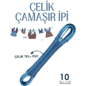 Resim 10 mt Çelik Çamaşır Ipi Pvc Kaplı Dayanıklı Çamaşır Ipi Balkon Çamaşır Ipi 