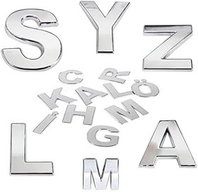 Resim Badem10 Yapışkanlı Harf 8.5 cm Parlak Krom Kapı Oda Posta Kutusu Ç Harfi 