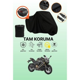 Resim Dokaca Siyah Arka Çanta Uyumlu Rks SRK400 Rr Uyumlu Motosiklet Brandası, Koruyucu Örtü 