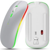 Resim M40 Ultra-ince Kablosuz Fare 2.4g Şarj Edilebilir Kablosuz Sessiz Fare Ergonomik Tasarım 3 Ayarlanabilir Dpı Siyah M40 