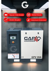 Resim Gap Kompresör Vidalı Hava Kompresörü 20 HP Tek Makine GPV20a 