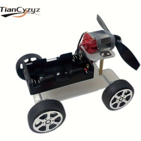 Resim Eğitim Oyuncakları, Rüzgar Gücüyle Çalışan Araç, Küçük Ölçekli Üretim, Bilimsel Deney Puzzle Montajı, Elektrikli Oyuncaklar için DIY Elektrikli Araba Kiti 