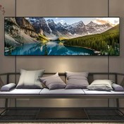 Resim 1 adet Tuval Boyama, Göl Orman Dağ Manzarası Boyama, Duvar Sanatı Dekorasyonu, Oturma Odası, Yatak Odası için, Çerçevesiz, 49.99*149.99cm 