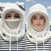 Resim 8 Renk Seçeneği Kadınlar İçin Kışlık Peluş Yüz Maskesi Şapka - Elastik Bağcıklı, Hafif ve Sıcak Tutan Bisiklet Kayak Sporları için, Tek Renk Yumuşak Polyester, Tüm Mevsimler İçin Sadece Elde Yıkanır 