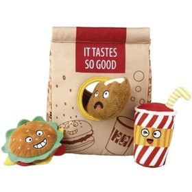 Resim Gigwi Fast Food Oyun Çantası Peluş Kedi ve Köpek Oyuncağı 11.5x21.8x26 Cm 