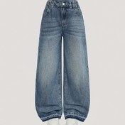 Resim Kızların Kot Pantolonu - Genç Bayanlar İçin Vintage Tarzı Kot Pantolon, Rahat Yüksek Bel Uyumuna Sahip İnce Bacak Silueti Oluşturmak İçin Tasarlanmıştır. Yüksek Kaliteli Kot Kumaştan Yapılmıştır, Yumuşak ve Dayanıklıdır. Doğal Solma Süreci, Retro Şarkı Vurgulamaktadır. Saf Beyaz Kanvas Ayakkabılarla Birleştirildiğinde, Klasik Sokak Stili Oluşturur. Moda Genç Kadınlar İçin Bir Gereklilik, Çeşitli Durumlar İçin Kolayca Uyumlu. 