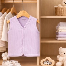 Resim Angeltouch %100 Pamuk Kız Erkek Bebek Yelek Raporlu Basic 