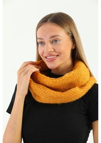 Resim Kadın Hardal Örgü Boyunluk Hardal 