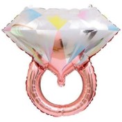 Resim Patladı Gitti Tektaş Yüzük 75 Cm Rose Gold Renkli Elmas Folyo Balon Bekarlığa Veda Partisi Bride To Be Model 2 