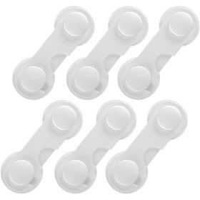 Resim Yaleker Bebek Güvenlik Kilidi - 6 Adet Yapışkanlı Çocuk Korumalı Dolap Kilitleri Beyaz 