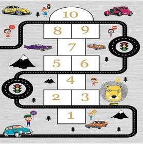 Resim linazaitun Araba Yollu Trafik Yolu Eğitici Seksek Oyun Halısı Dijital Baskılı Kaymaz Taban Çocuk Odası Halısı 