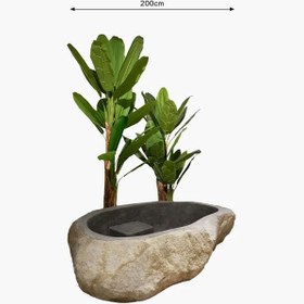 Resim Riverstone Yuvarlak Basamaklı Taş Küvet 200 cm 