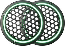 Resim Neon Işıklı 16 cm Hoparlör ve Midrange Kapağı - 2 Adet - Yeşil 