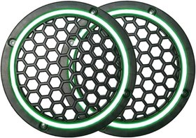 Resim Neon Işıklı 16 cm Hoparlör ve Midrange Kapağı - 2 Adet - Yeşil 