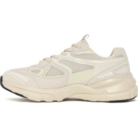 Resim Derimod Kadın Bej Bağcıklı Kalın Tabanlı Charmlı Sneaker 26PFE496114 