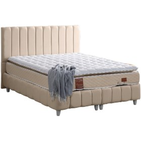 Resim Narva Çift Kişilik Baza Başlık Real Pedli Yatak Seti Bej 140 x 190 