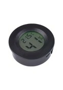 Resim Chuangyinshop Siyah Basit Taşınabilir Yuvarlak Elektronik Sıcaklık Ve Nem Ölçer Reptil Akrilik Kutu Termometre 