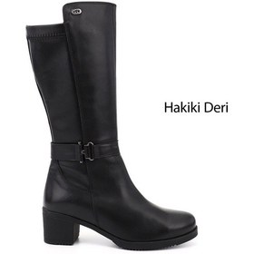 Resim Gönderi(R) Gönderir Kadın Siyah Kalın Topuklu Hakiki Deri Çizme Gkzc13447597 Siyah 