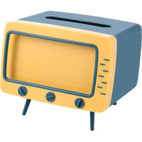 Resim Mena Rise Retro Telefon Tutucu, Masaüstü Peçetelik Cep Telefonu (Lacivert) 