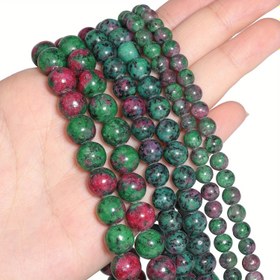 Resim TTUIJI 6/8/10mm Epidot Zoisit Taş Boncuklar - Mermer Desenli Yeşil, Pembe ve Mor Renklerde Yuvarlak Düz Boncuklar, DIY Takı Yapımı için, Bilezikler, Kolyeler - El Sanatçıları İçin Özel Hediye, Parlak Yüzey, Cila Kaplama 