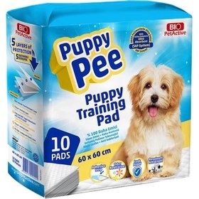 Resim Bio Petactive Puppy Training Yapışkan Bantlı Köpek Çiş Pedi 60 x 60 CM 10'lu 
