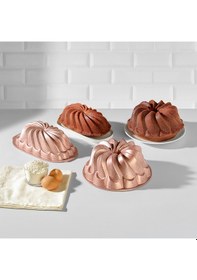 Resim Nehir Sway Rose Gold 2'li Döküm Kek Kalıbı 28,5-24,5 Cm 