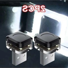 Resim Trendooze 2 Adet Beyaz Evrensel Usb Araç İçi Dekoratif Ortam Aydınlatma Işığı 
