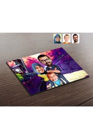 Resim Bk Gift Kişiye Özel Tesettürlü Aile Karikatürlü Ahşap Puzzle-1 