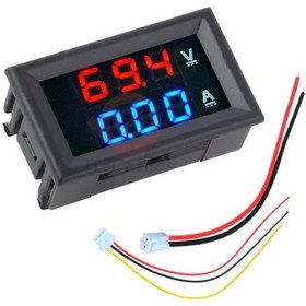 Resim 0-100V 10A Voltmetre Ampermetre Dsn-Vc288 Mavi Kırmızı 0.28” 