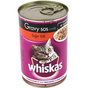 Resim Whiskas Sığır Etli Konserve Yetişkin Kedi Maması 12 x 400 G 