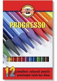 Resim Supertrend Progresso Ağaçsız Kuru Boya Kalemi Seti 12 Renk Görsel Rengi 