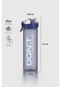Resim Renga Saga Loop Yazı Desenli 630 Ml Mat Tritan Matara 912137 Mavi MAvi 