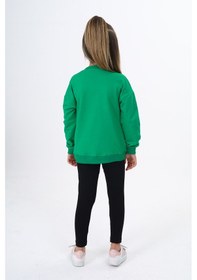 Resim Toontoy Kids Toontoy Kız Çocuk Nakışlı Taytlı Takım Çimen Yeşili 